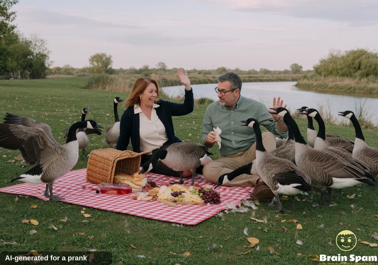Theo Vance's Romantic Picnic Quickly Taken Over By Bold Flock Of Geese